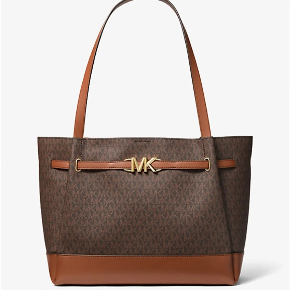 MICHAEL KORS
REED  Large BELTED Logo Tote Bag BROWN SIGNATURE COLOR - Picture 2 of 16